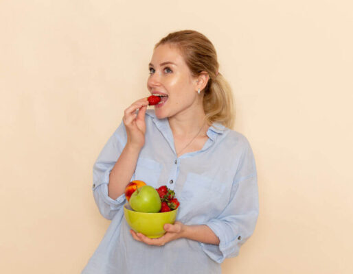 DNA Test - Woman eating fruits